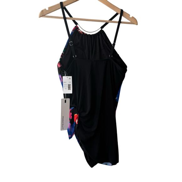 Magicsuit Flower Child Parker Black Floral Halter One Piece Swimsuit Size 10 - Picture 11 of 13